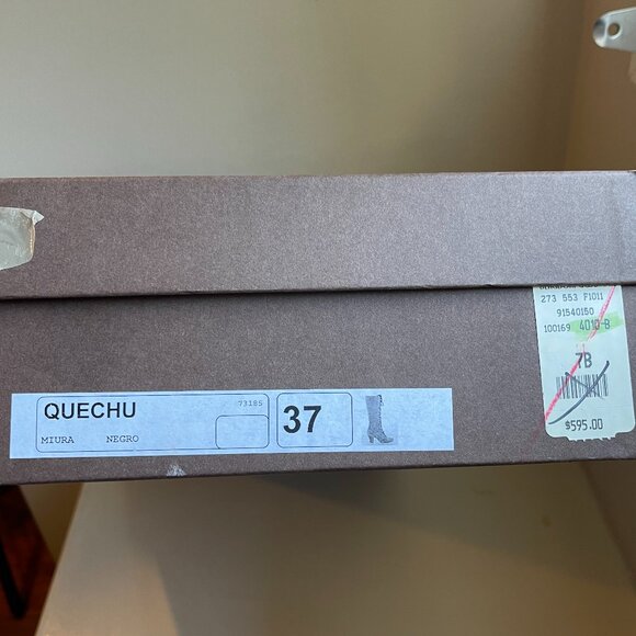 Chie Mihara QUECHU Suede Vintage Lace Up Knee High Rounded Toe Boots 7 - Picture 13 of 15